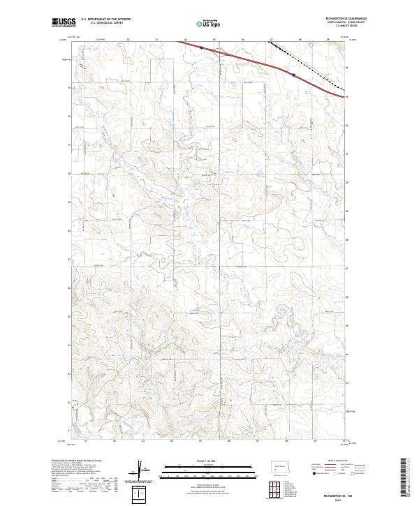 Richardton SE topographic map thumbnail