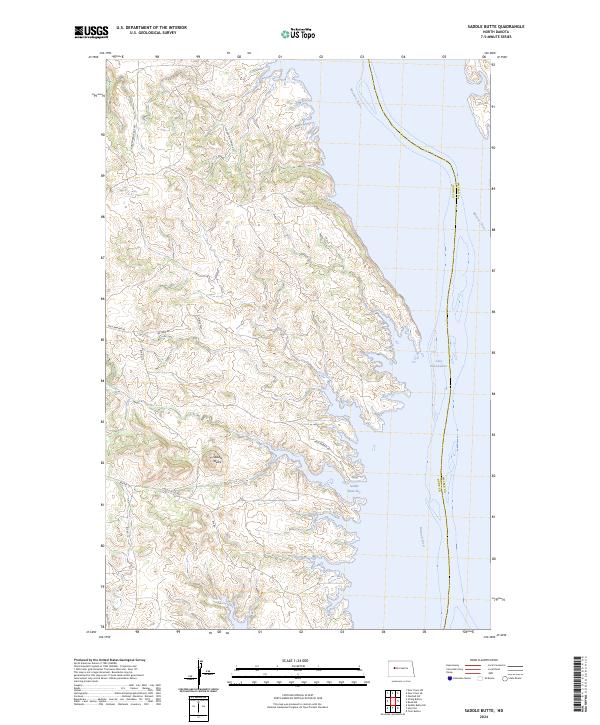 Saddle Butte topographic map thumbnail