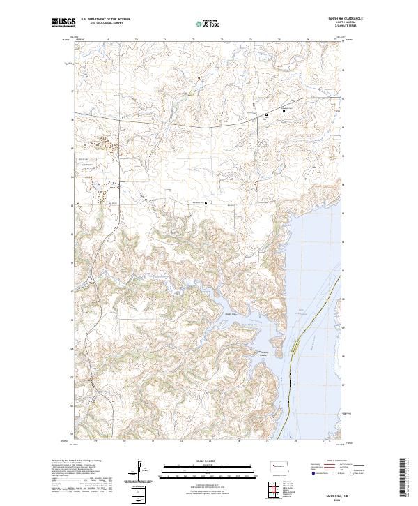 Sanish NW topographic map thumbnail