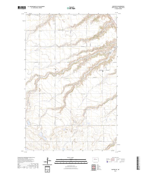 Sawyer SW topographic map thumbnail