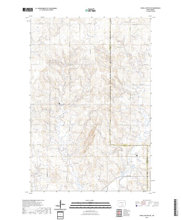 Schell Buttes SW 2024 topographic map thumbnail