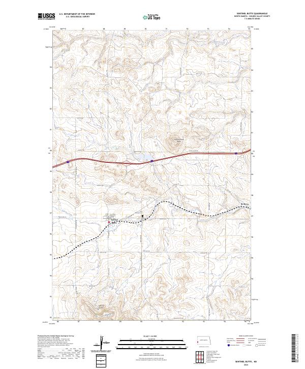 Sentinel Butte topographic map thumbnail