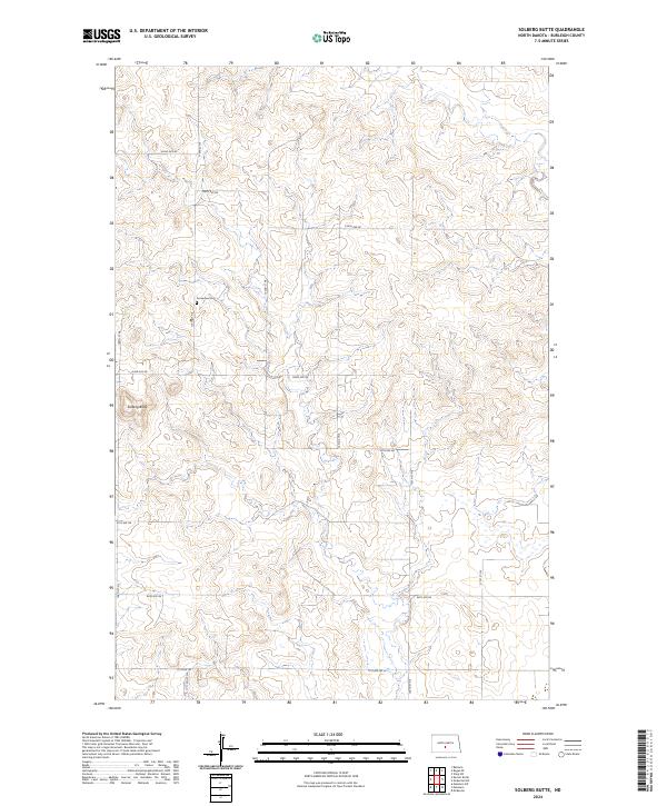 Solberg Butte topographic map thumbnail
