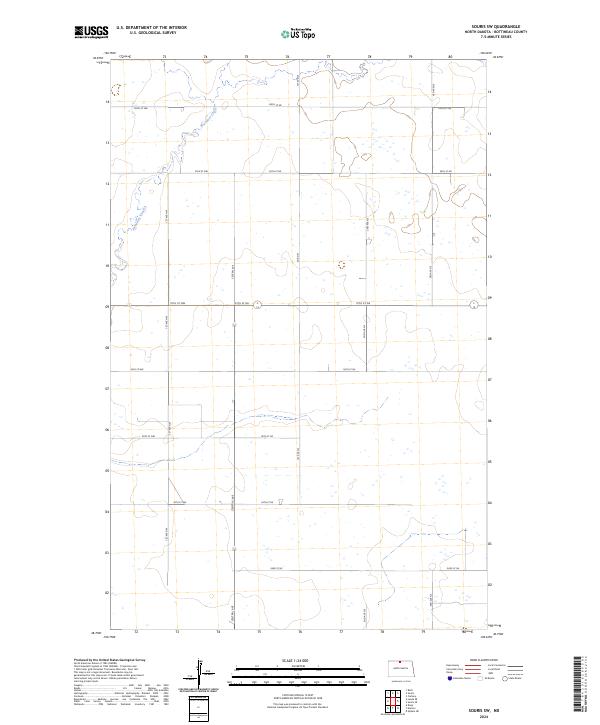 Souris SW topographic map thumbnail