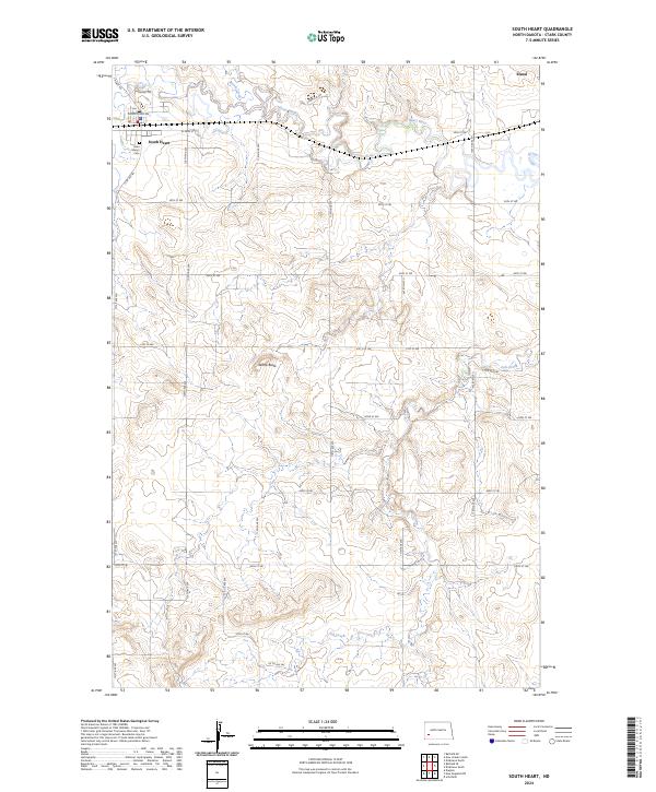 South Heart topographic map thumbnail