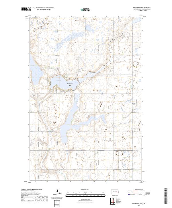 Spiritwood Lake topographic map thumbnail