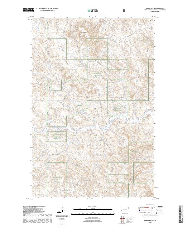 Square Butte 2024 topographic map thumbnail