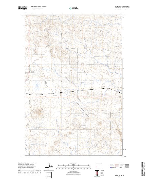Talbot Butte 2024 topographic map thumbnail