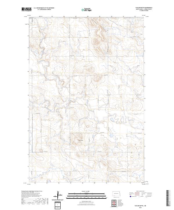 Taylor Butte topographic map thumbnail