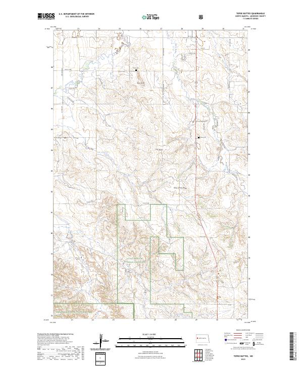 Tepee Buttes 2023 topographic map thumbnail