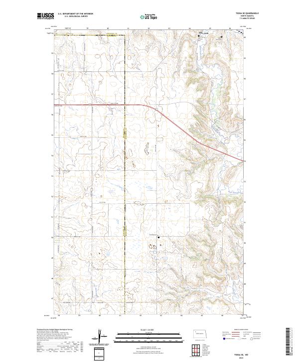 Tioga SE topographic map thumbnail