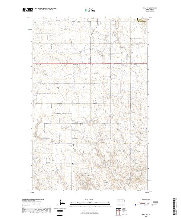 Tioga SW topographic map thumbnail