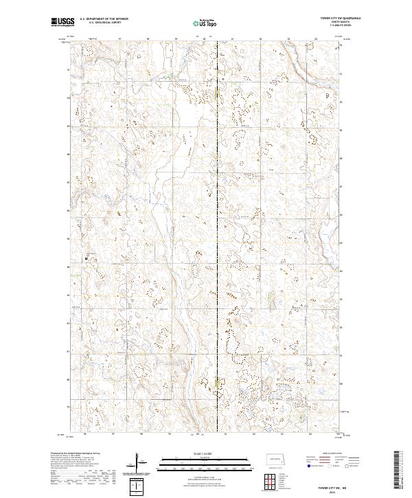 Tower City SW topographic map thumbnail