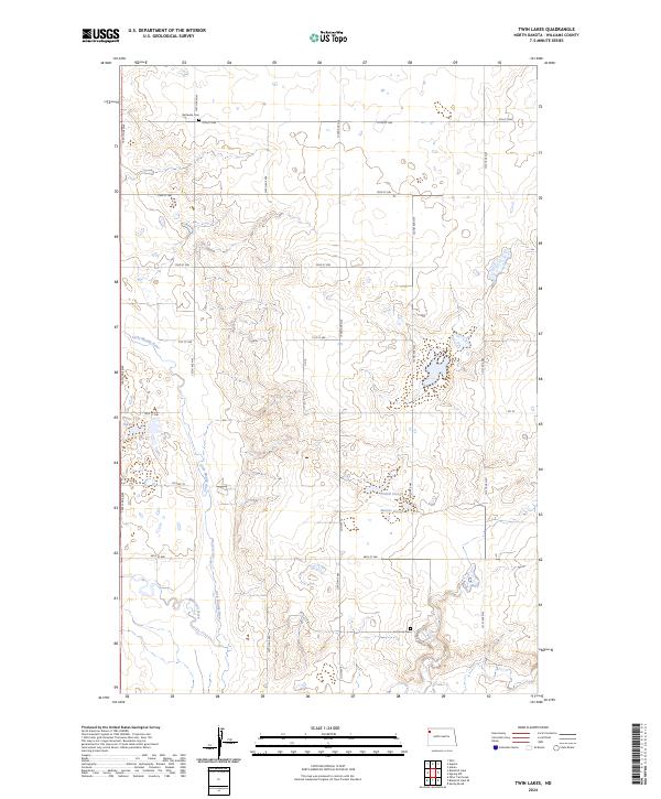 Twin Lakes topographic map thumbnail