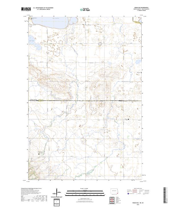 Veblen NE topographic map thumbnail