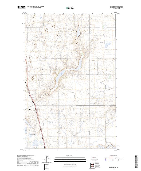 Washburn NE topographic map thumbnail