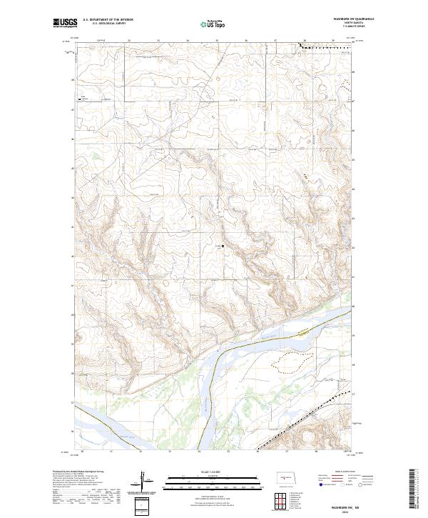 Washburn SW topographic map thumbnail