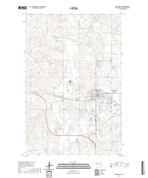 Watford City topographic map thumbnail