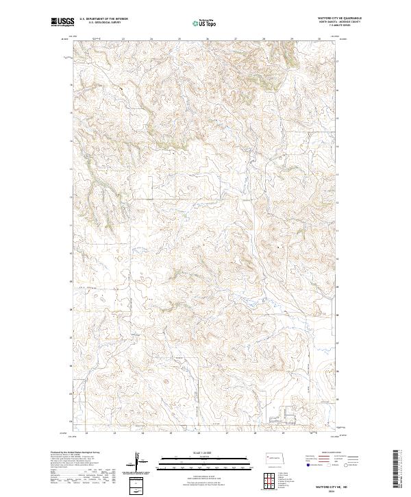 Watford City NE topographic map thumbnail
