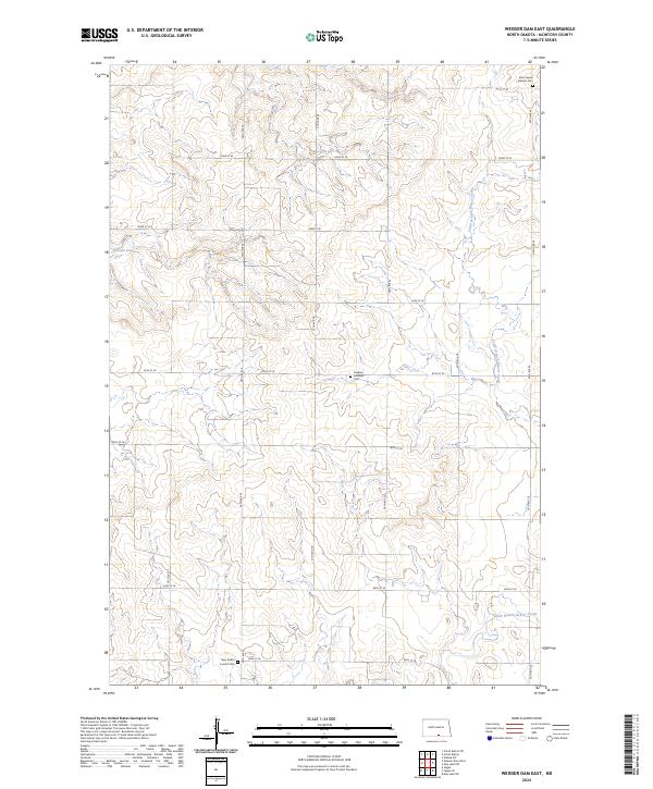 Weisser Dam East topographic map thumbnail