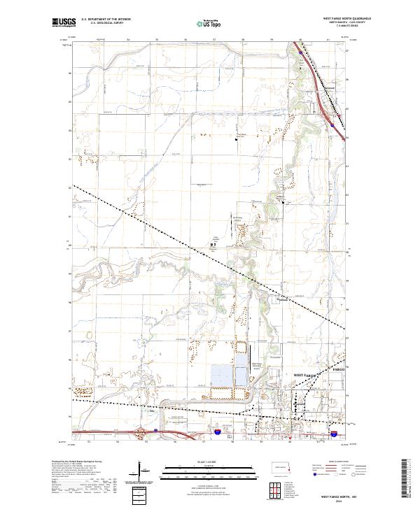 West Fargo North topographic map thumbnail