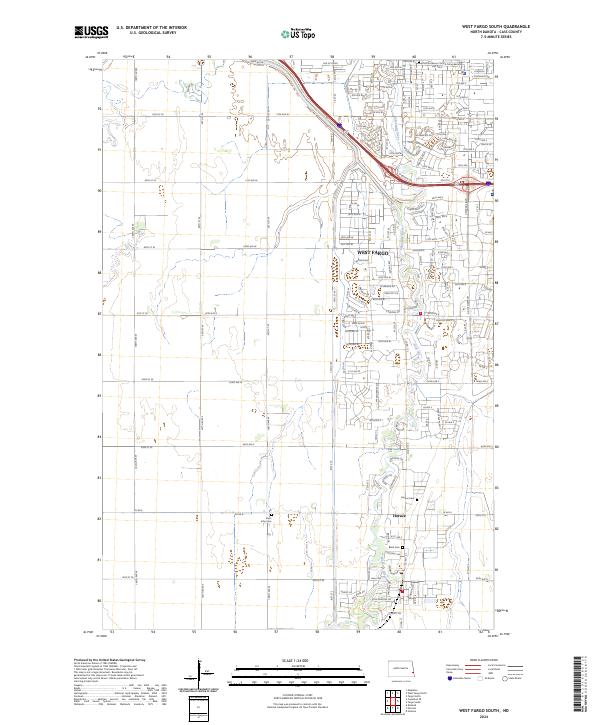 West Fargo South topographic map thumbnail
