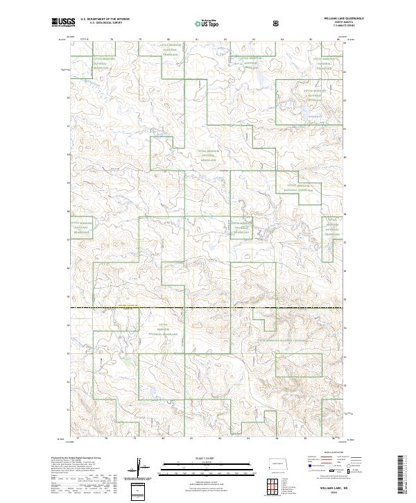 Williams Lake topographic map thumbnail