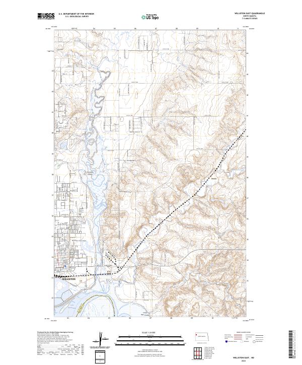 Williston East topographic map thumbnail