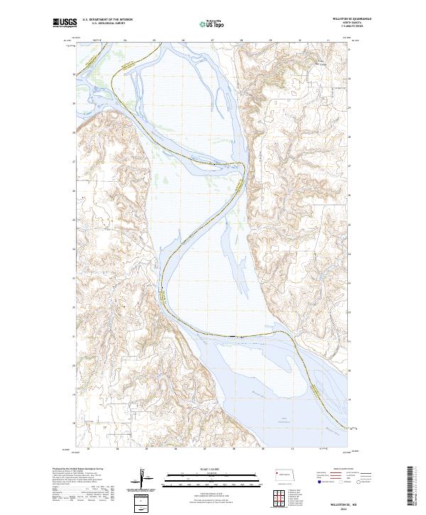 Williston SE 2024 topographic map thumbnail
