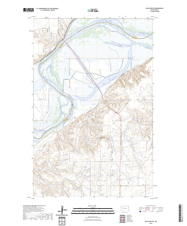 Williston SW 2024 topographic map thumbnail