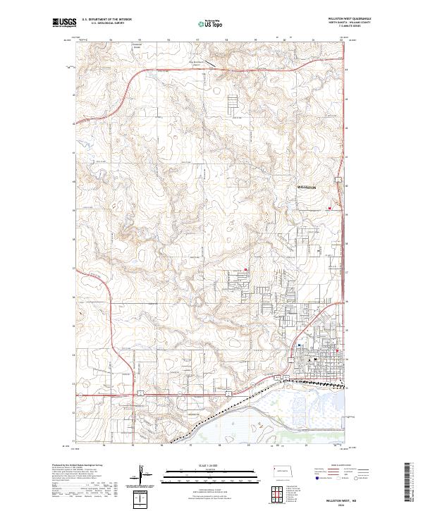 Williston West topographic map thumbnail