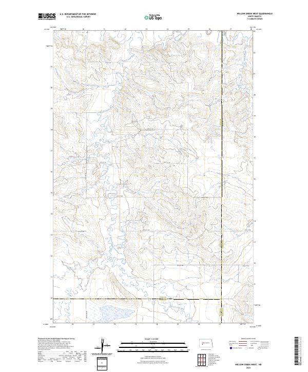Willow Creek West topographic map thumbnail
