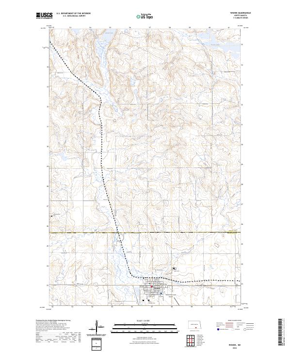 Wishek topographic map thumbnail