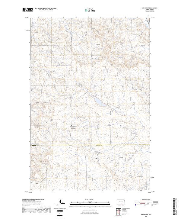 Wishek SW topographic map thumbnail