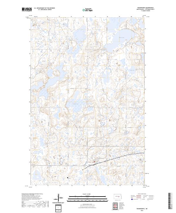Woodworth topographic map thumbnail