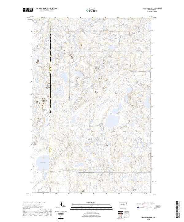 Woodworth NW topographic map thumbnail