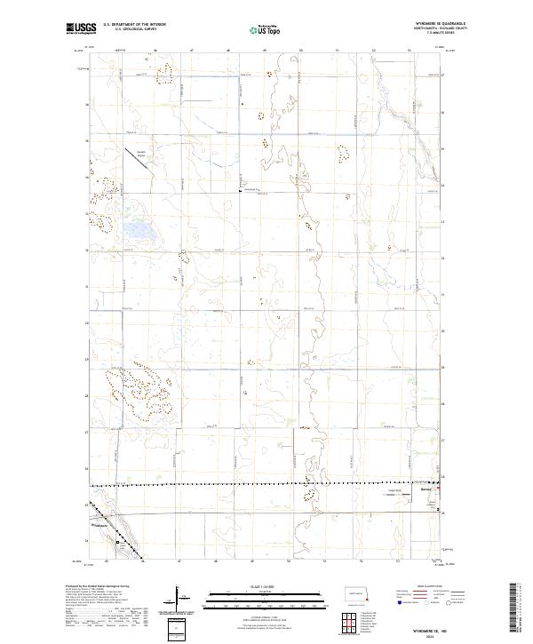 Wyndmere SE topographic map thumbnail