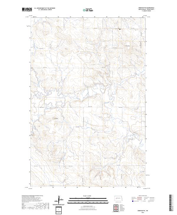 Ziner Butte topographic map thumbnail