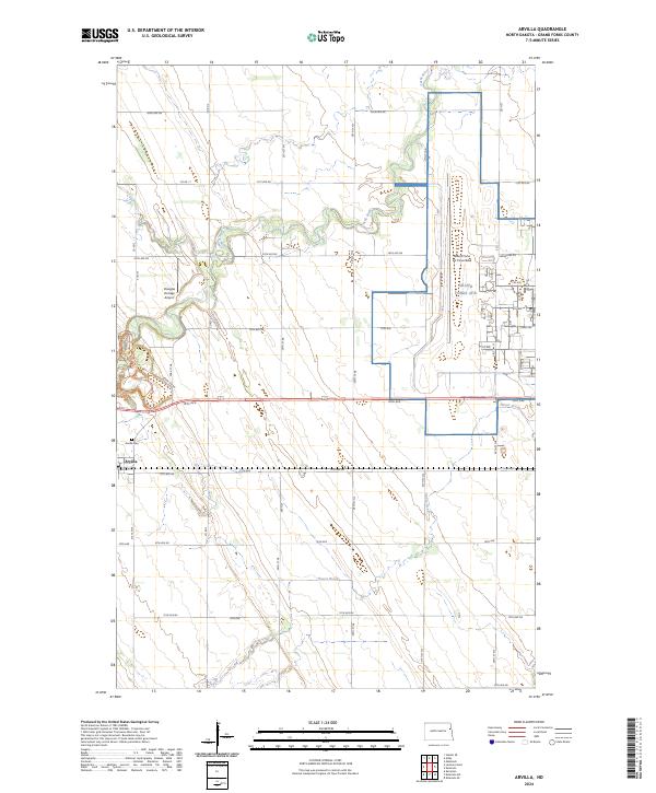 Arvilla topographic map thumbnail
