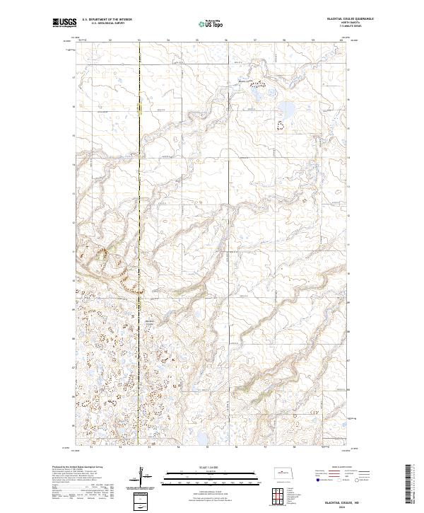 Blacktail Coulee topographic map thumbnail