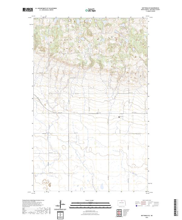 Bottineau SE topographic map thumbnail
