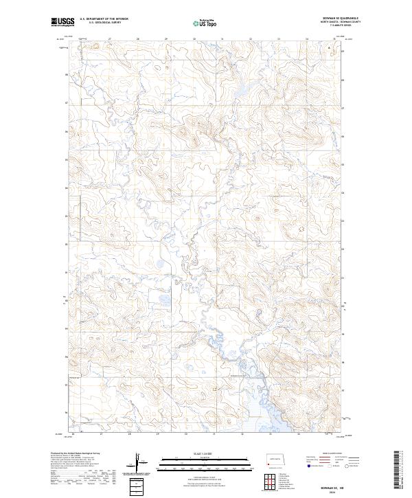 Bowman SE topographic map thumbnail