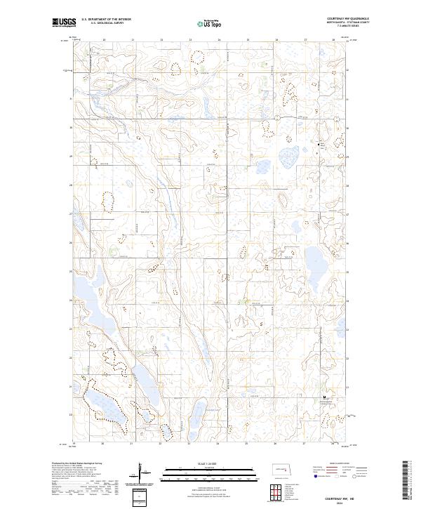 Courtenay NW topographic map thumbnail