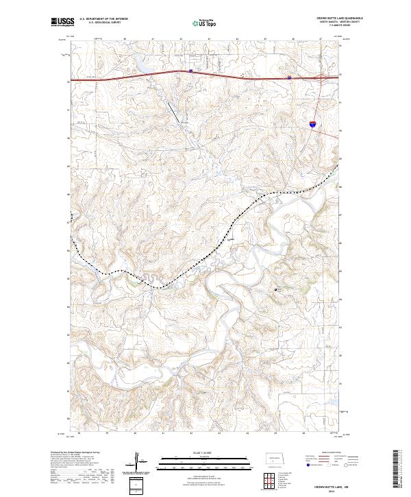 Crown Butte Lake topographic map thumbnail