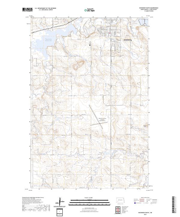 Dickinson South topographic map thumbnail