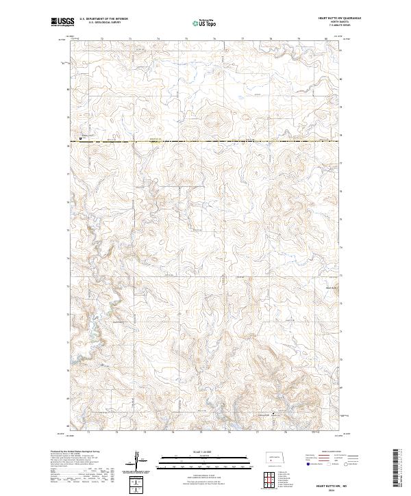 Heart Butte NW topographic map thumbnail