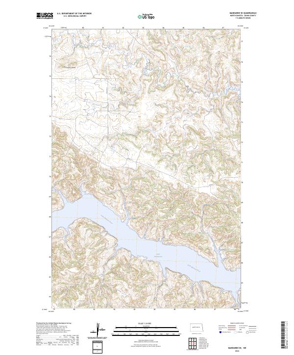 Mandaree SE topographic map thumbnail