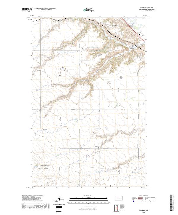 Minot NW topographic map thumbnail