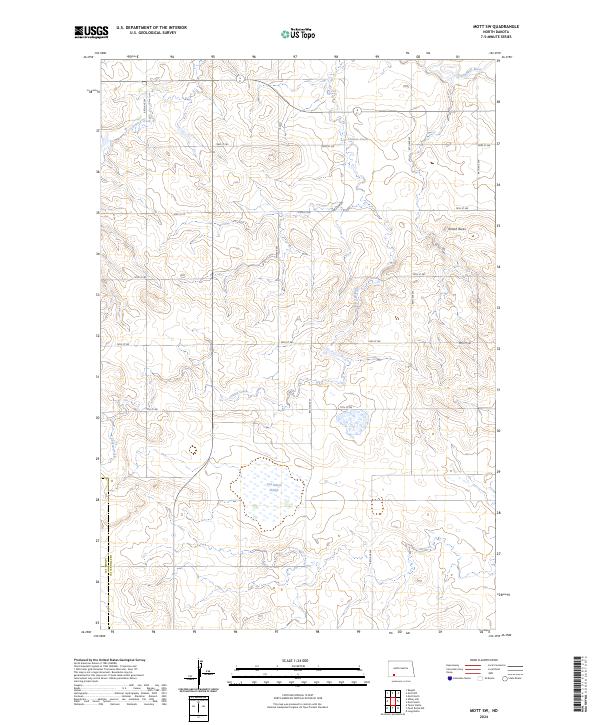 Mott SW topographic map thumbnail