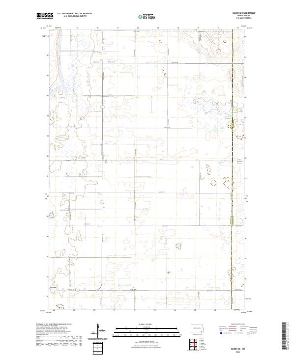 Oakes SE topographic map thumbnail